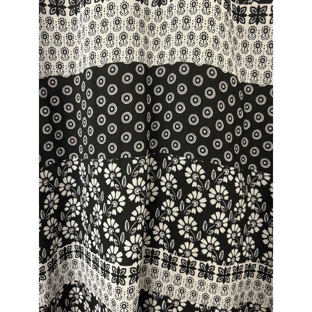 CALVIN KLEIN Black & White Floral 3/4 Sleeve Shift Dress Size 4 - Picture 8 of 14